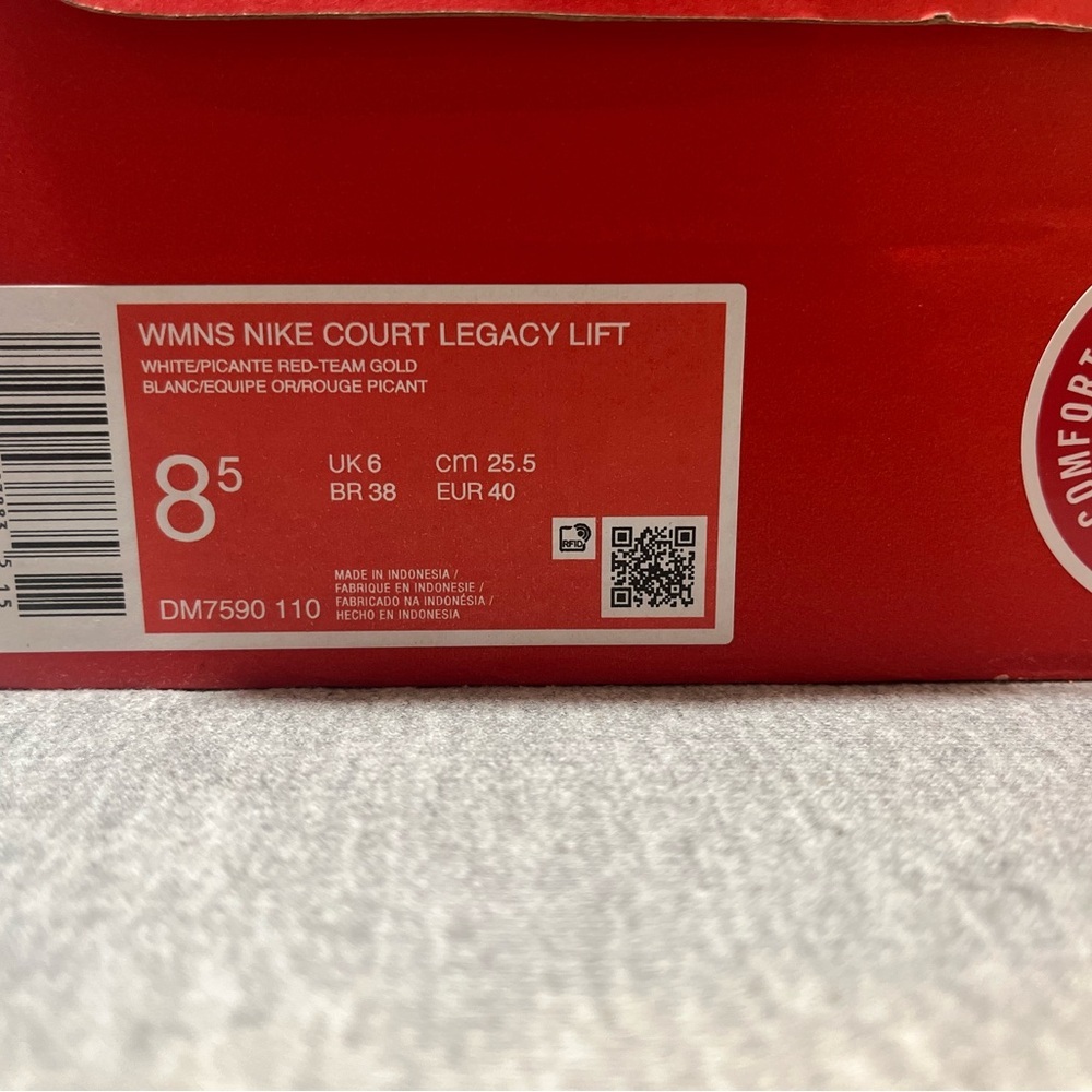 Nike Court Legacy Lift White Gold Red Causal Women Shoe Size 8.5 DM7590-110​ - Picture 11 of 11